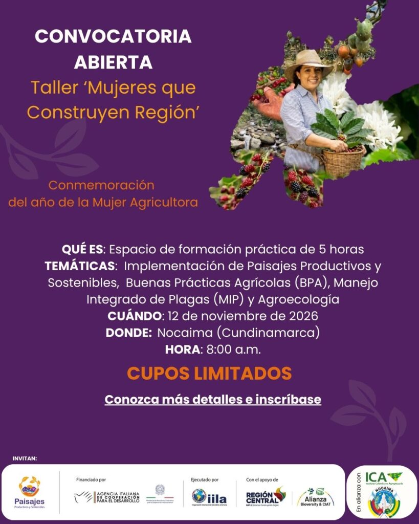 Taller ‘Mujeres que Construyen Región’ en Nocaima Cundinamarca – 12 de noviembre de 2026